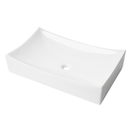 Alfi Brand ALFI brand ABC904 White 26" Fancy Rectangular Above Mount Ceramic Sink ABC904